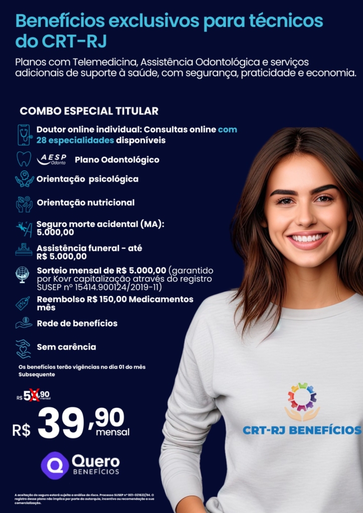 Master Health oferece benefícios exclusivos para técnicos (as) do CRT-RJ!