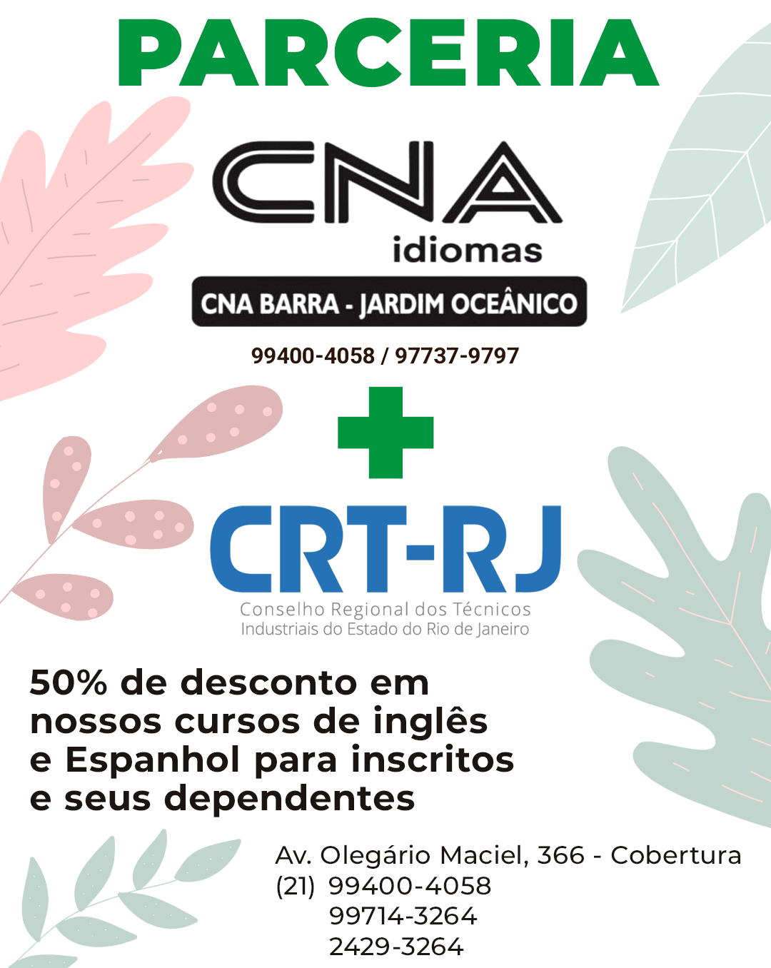 50% de desconto em cursos no CNA
