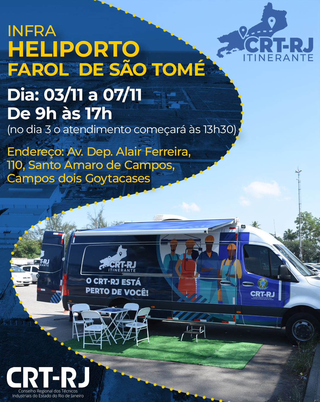 O CRT Itinerante está no Farol de São Tomé!